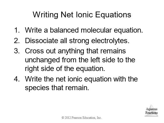 Writing Net Ionic Equation